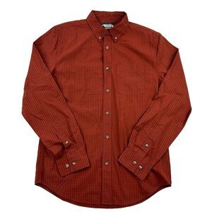 Mountain Khakis Classic Fit Red Coral Plaid Long Sleeve Button Down Shirt Sz S
